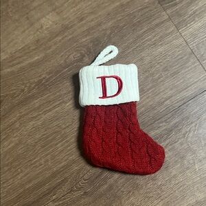 Red and White Knit Mini Christmas Stocking